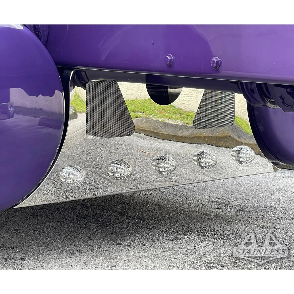 Panel de extensión del tanque de combustible de 14 G con orificios para luces, malla - (Kenworth)