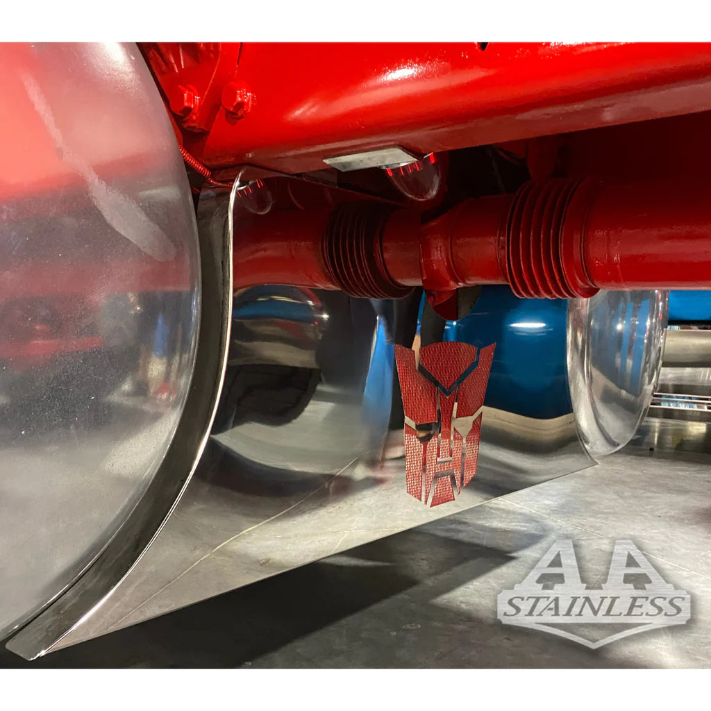 FUEL TANK EXTENSION PANEL STAINLESS STEEL WITH CUSTOM LOGO & MESH KE