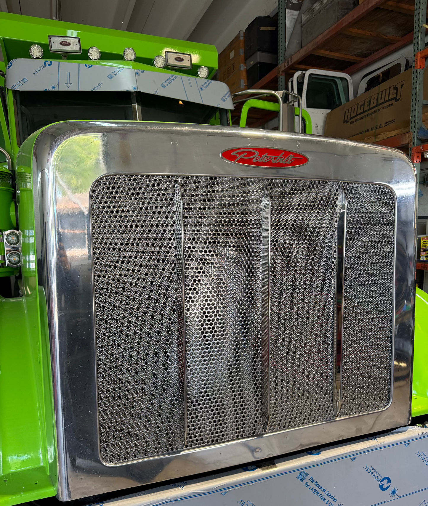 Peterbilt 365 & 367 Hexagon Punched Stainless Steel Grille