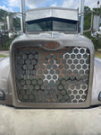 NEW 14 GAUGE GRILLE STAINLESS STEEL HEX WITH MESH - PETERBILT 386