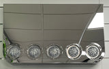 REAR LIGHT PANEL WITH ROUND CORNERS 5 LIGHT HOLES 4” PLAIN - PETERBILT