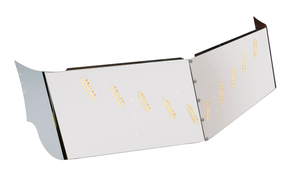 Visera FL Classic Condo en forma de V de 20" x 18" con 10 LED ocultos estilo 3 líneas en formación de V