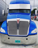 VISOR SEMI STRAIGHT 21" X 20" STAINLESS STEEL WITH 10 LEDS 3/4" - KENWORTH T680