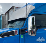 VISOR SEMI STRAIGHT 21" X 20" STAINLESS STEEL WITH 10 LEDS 3/4" - KENWORTH T680