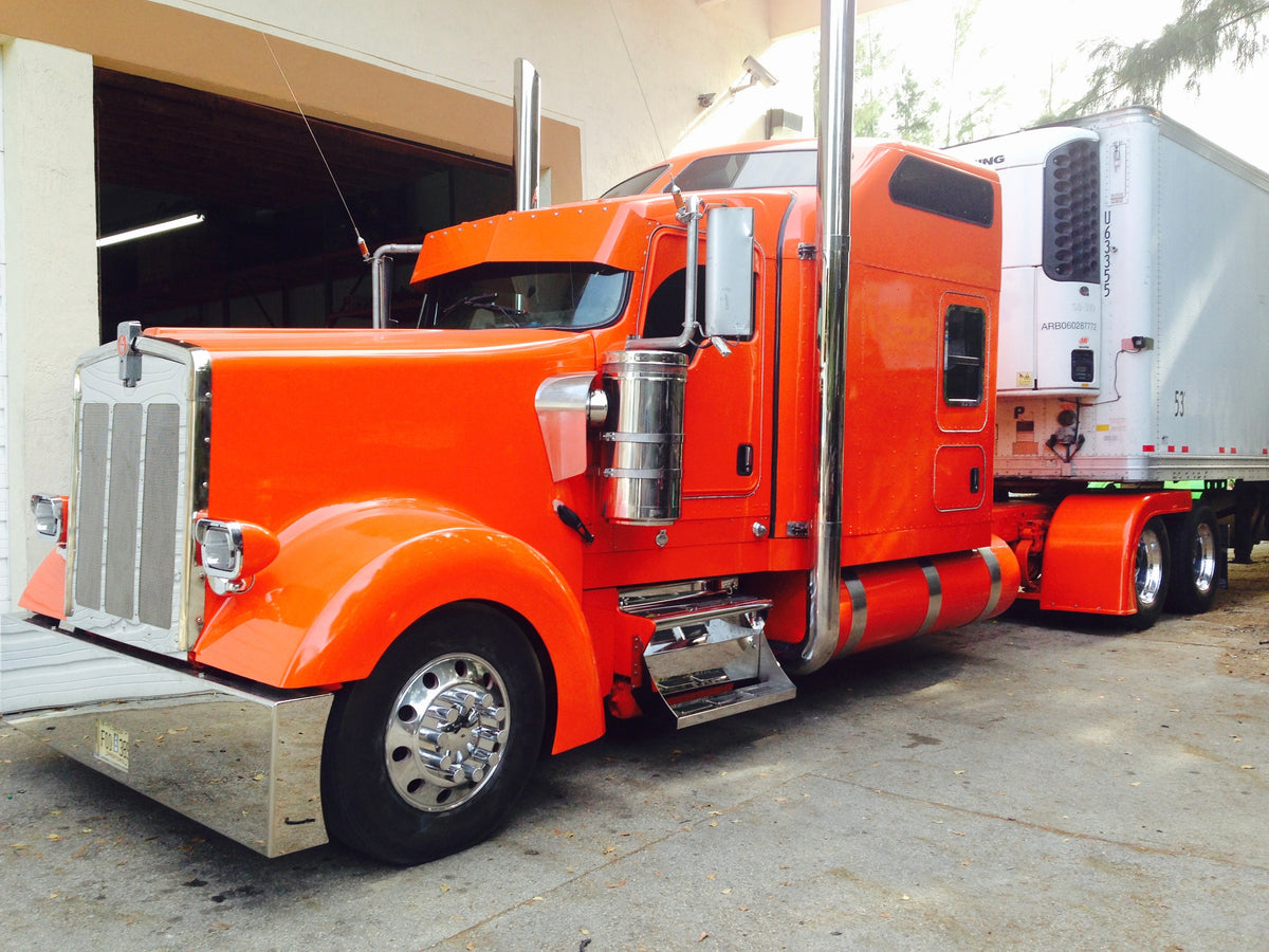STAINLESS STEEL 16G EXHAUST 8” KIT MITER CUT FULL SYSTEM KENWORTH A