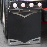 MUD FLAP WEIGHTS WITH DESIGN STAINLESS STEEL - KENWORTH