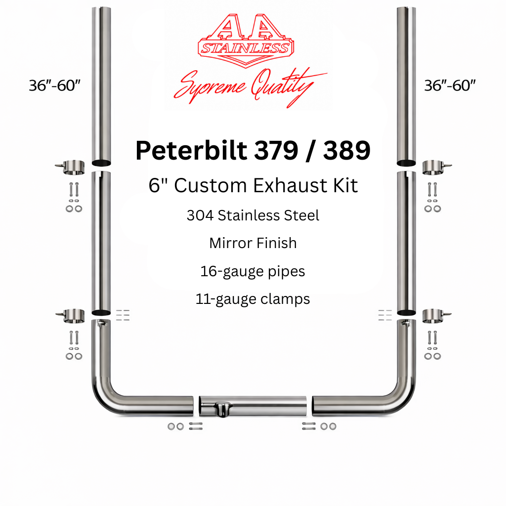 Kit de escape de acero inoxidable de 6" Peterbilt 379 / 389