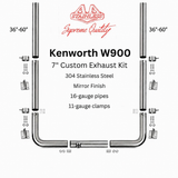 Kenworth W900 7" Stainless Steel Exhaust Kit