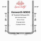 Kenworth W900 6" Stainless Steel Exhaust Kit