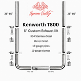 Kenworth T800 6" Stainless Steel Exhaust Kit