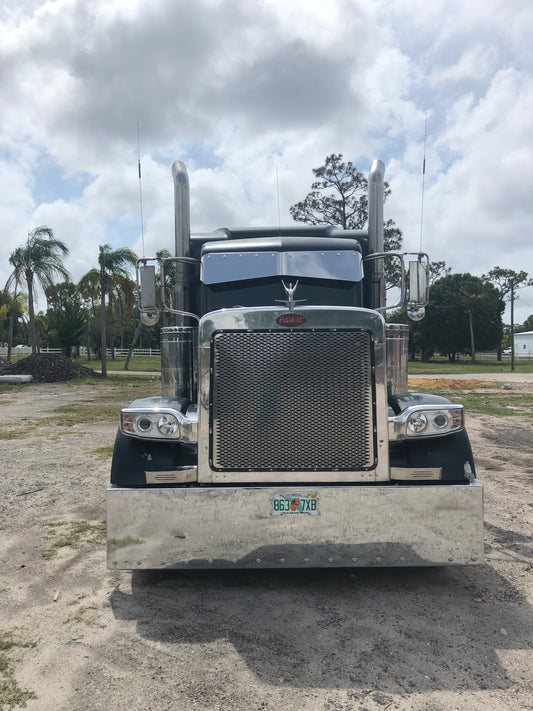 Defensa de acero inoxidable American Eagle para Peterbilt 379 y 389 con 20 LED