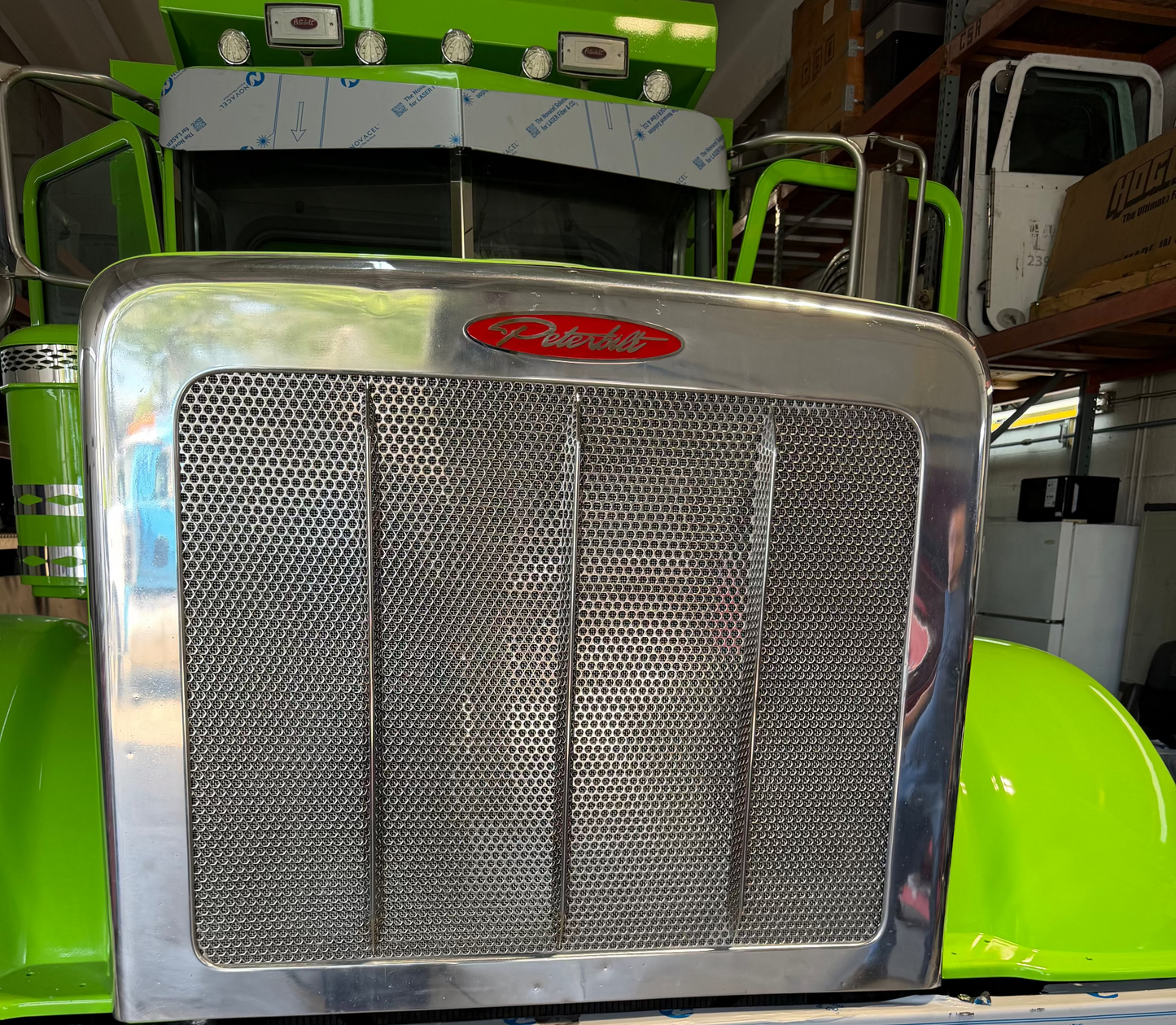 Peterbilt 365 & 367 Hexagon Punched Stainless Steel Grille
