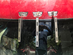 VISOR SEMI-STRAIGHT STAINLESS STEEL WITH 22 LEDS 3/4" V-SHAPED - KENWORTH T700
