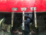 VISOR SEMI-STRAIGHT STAINLESS STEEL WITH 22 LEDS 3/4" V-SHAPED - KENWORTH T700