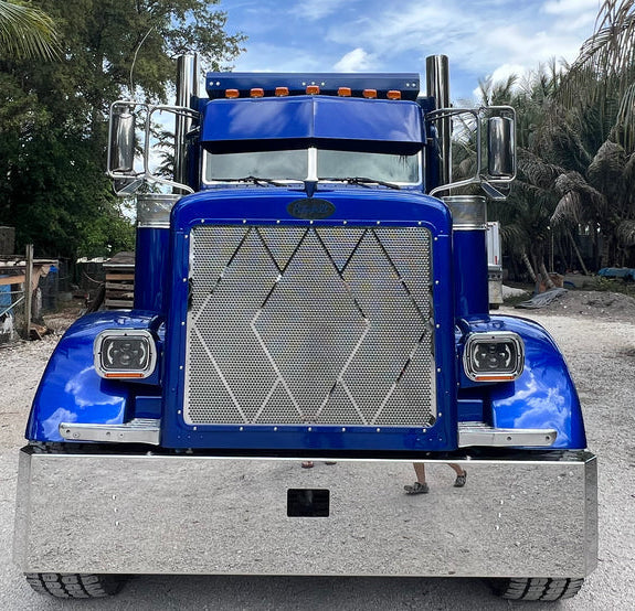 Paragolpes Peterbilt estilo bastón invertido con 18 LED