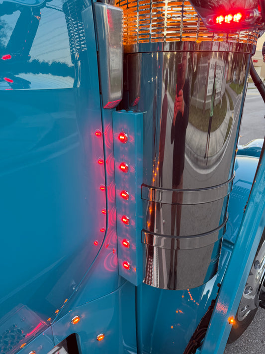 Peterbilt 589 Air Cleaner Light Bar w/ 6 3/4" LEDs - REAR