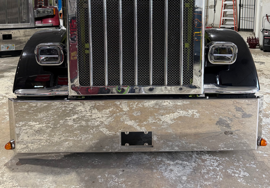 Peterbilt 379/389/589 Custom Stainless Steel Miter End Bumper
