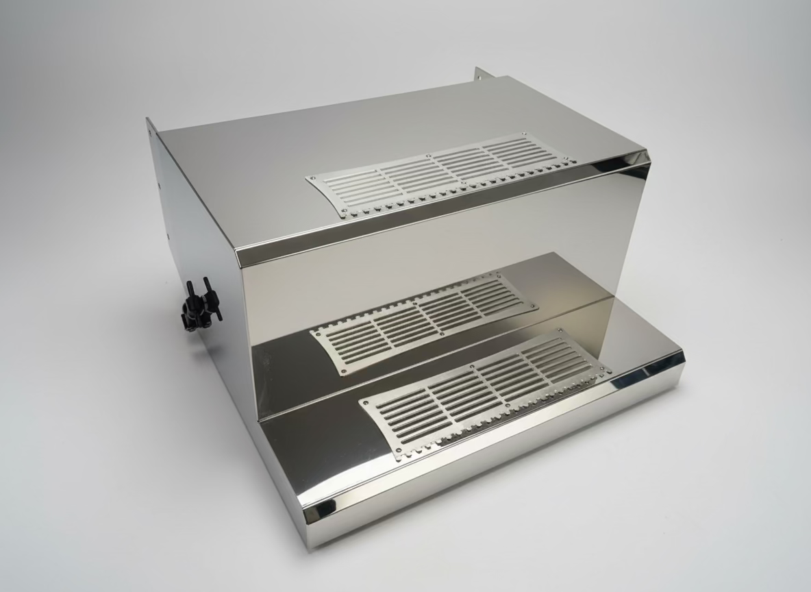 Tapa de caja de herramientas y batería Peterbilt de acero inoxidable 304 calibre 14 con escalones