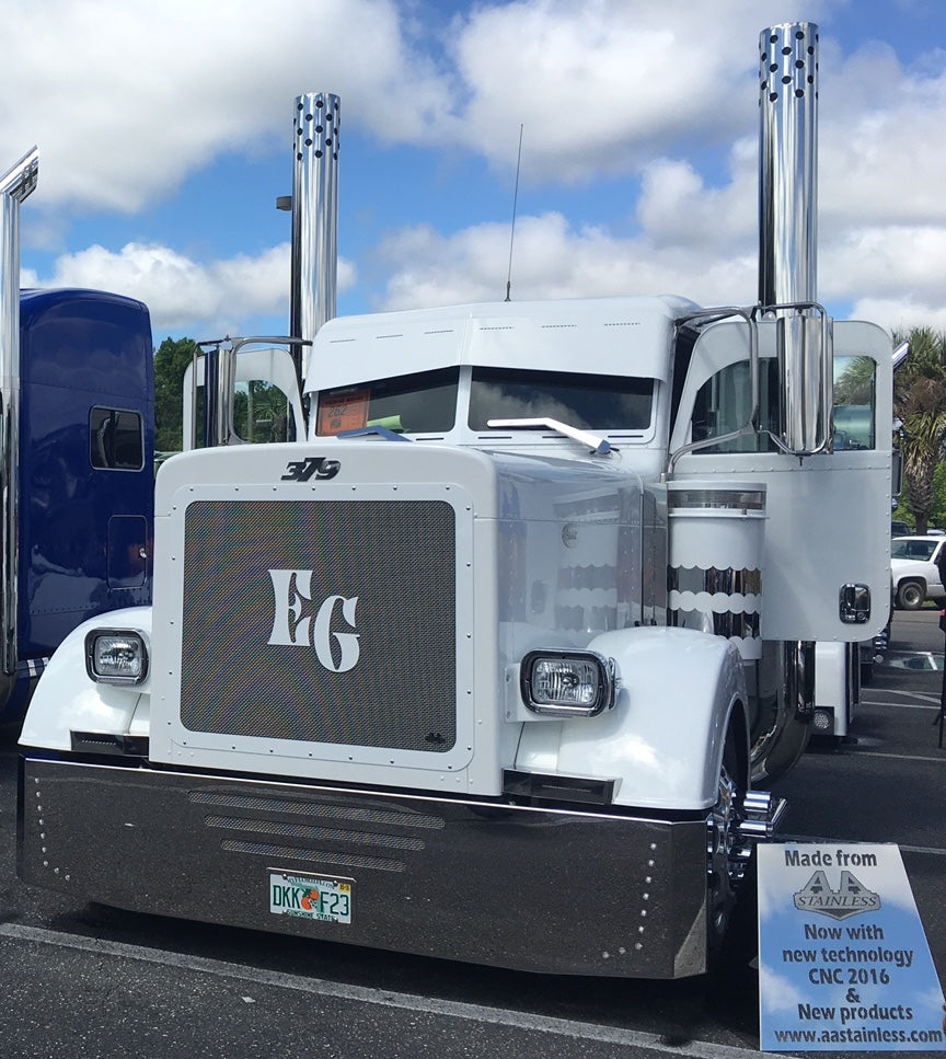 Parachoques Peterbilt 379 y 389 de 20" x 18" con 18 LED (estilo bastón)