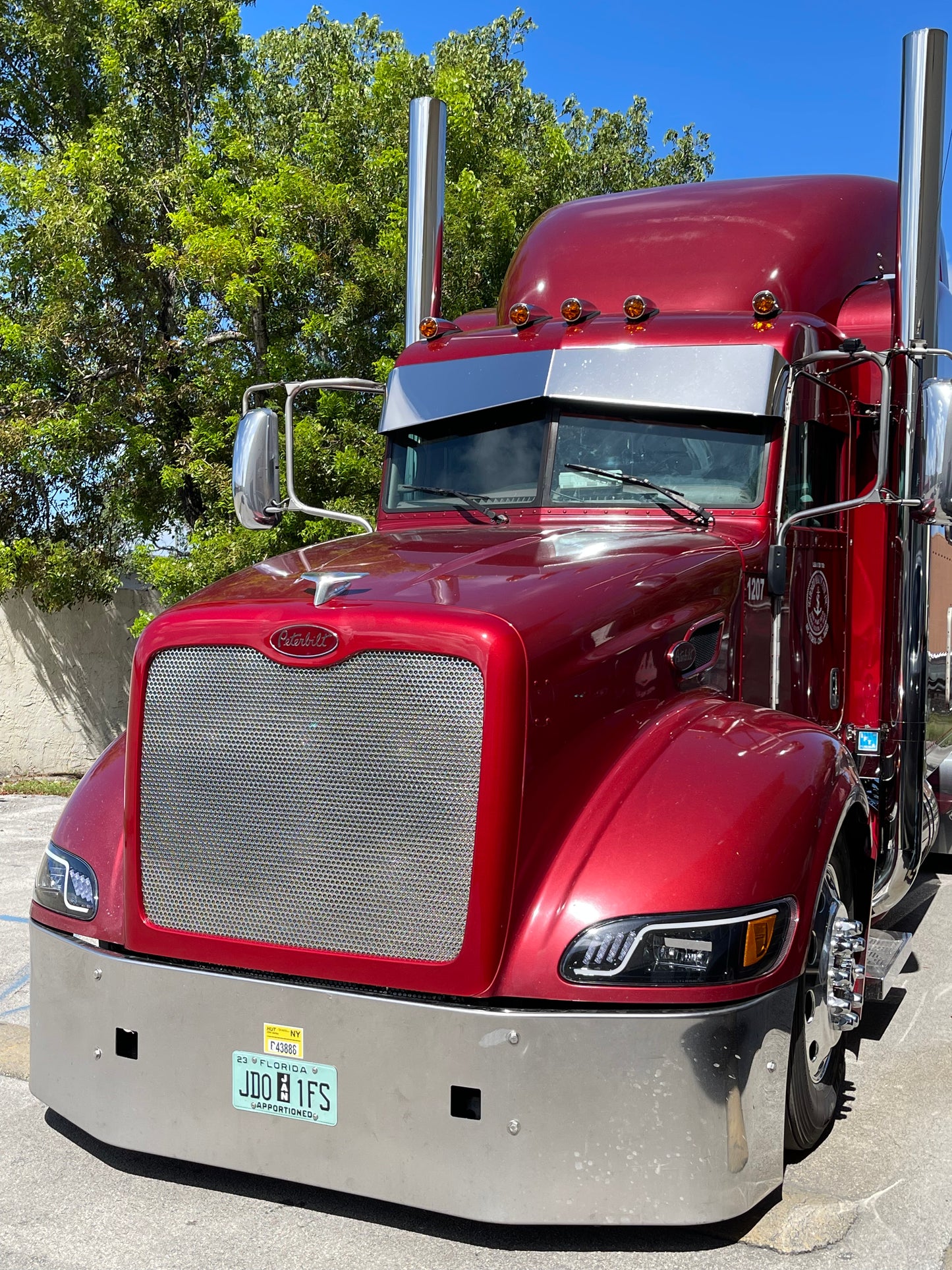 Rejilla de acero inoxidable perforada octagonal Peterbilt 386