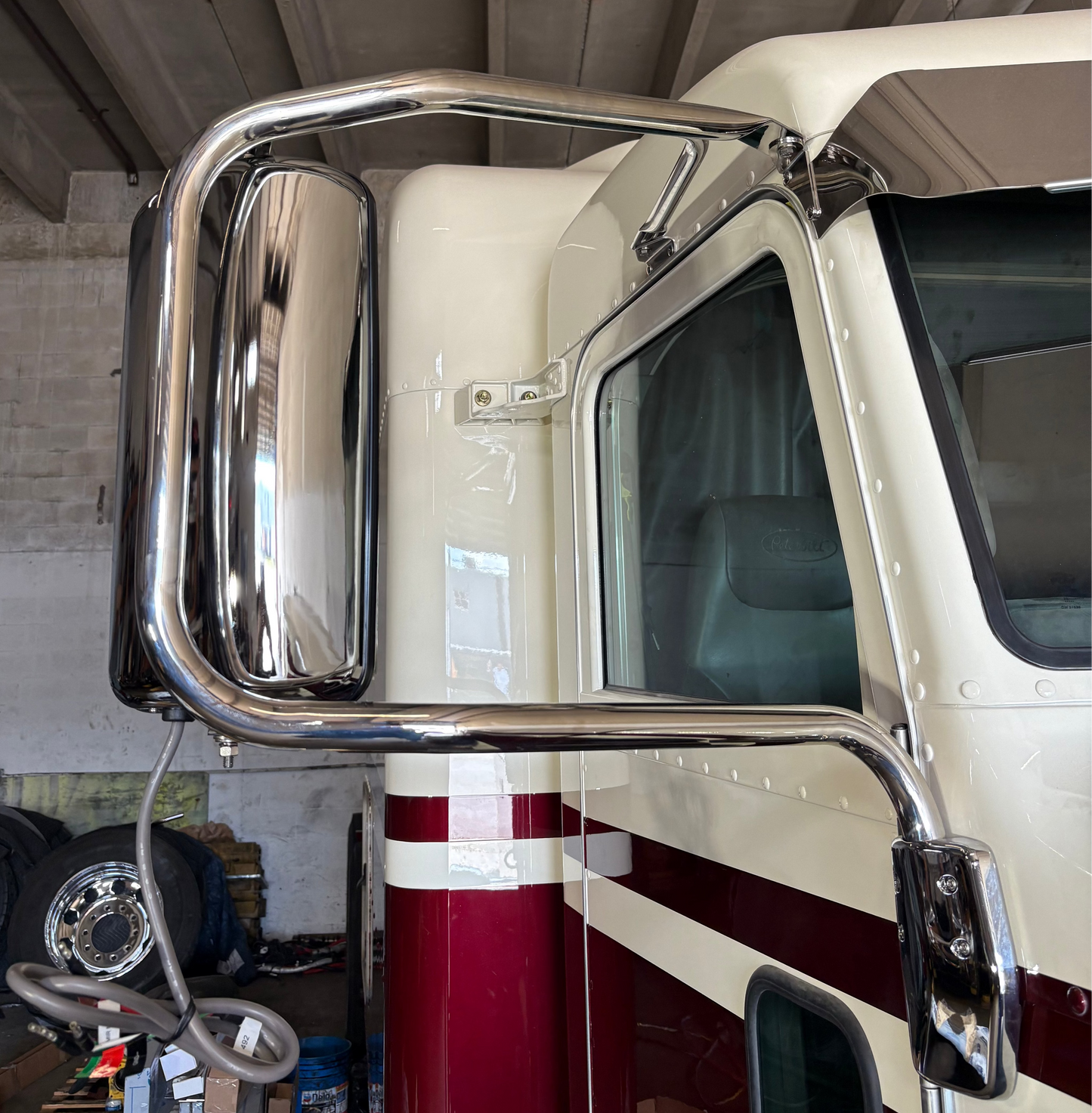 Soportes de espejo de acero inoxidable 304 - Kenworth W900, T800, T660, T600