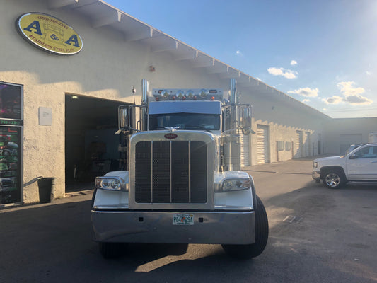 Visera Peterbilt 389 Bowtie de 12 a 10 pulgadas para parabrisas panorámico