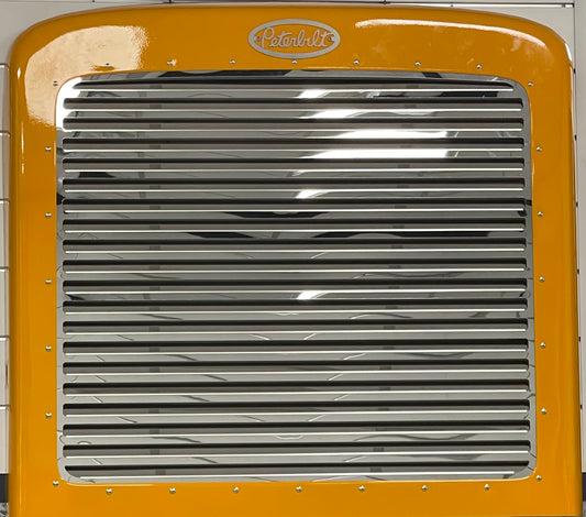 Rejilla con persianas de acero inoxidable de calibre 14 para Peterbilt 389 y 388