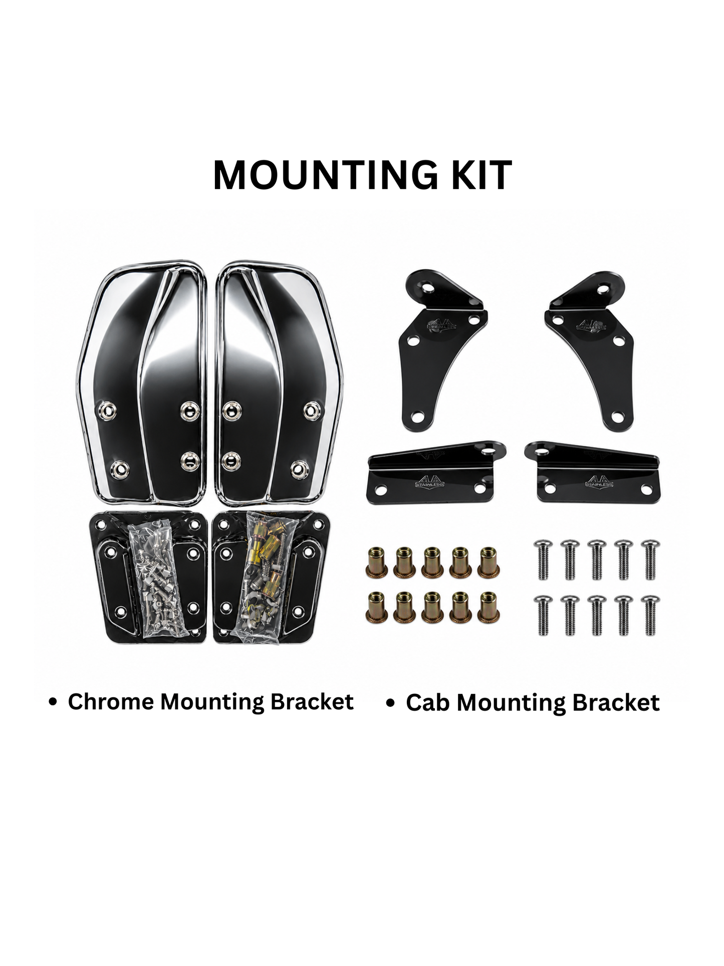 Soportes de espejo de acero inoxidable 304 - Kenworth W900, T800, T660, T600