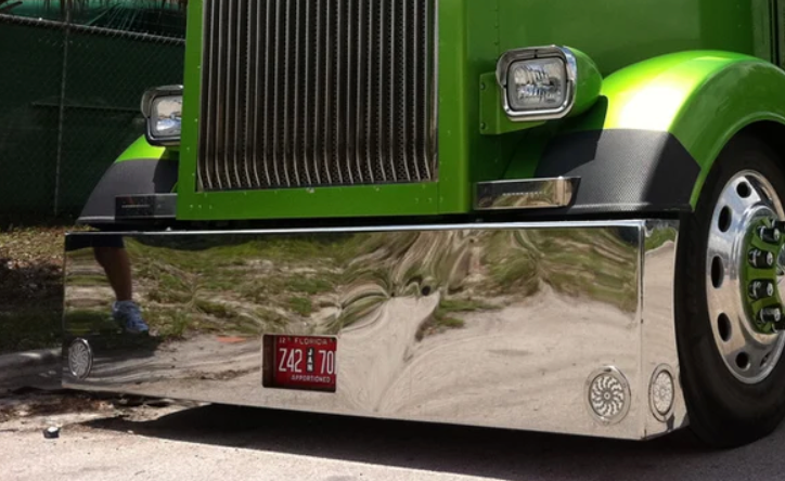Peterbilt 379 & 389 20" American Eagle Bumper w/ 4 Light Holes (4")