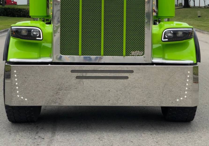 Paragolpes estilo caña Peterbilt 379 y 389 con 18 LED (18" o 20")