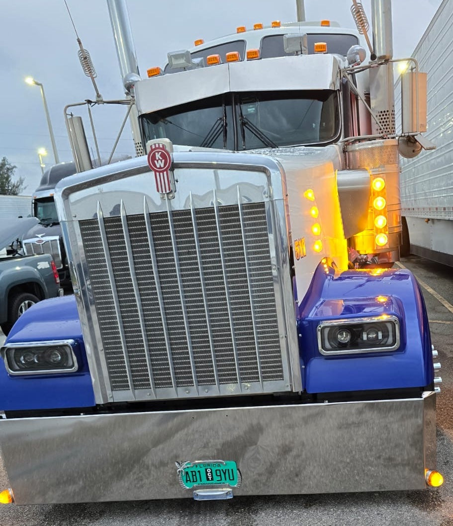 BARRA DE LUCES DEL FILTRO DE AIRE CON 4 LUCES TIPO SANDÍA DELANTERAS - KENWORTH