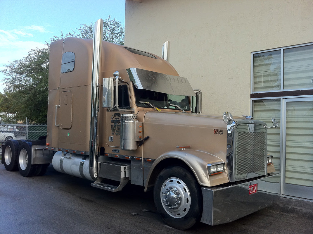 SISTEMA DE ESCAPE COMPLETO DE ACERO INOXIDABLE CALIBRE 16 CON CORTES A INGLETE - FREIGHTLINER