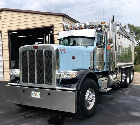 Visera de corbata de moño Peterbilt 389 para parabrisas panorámico