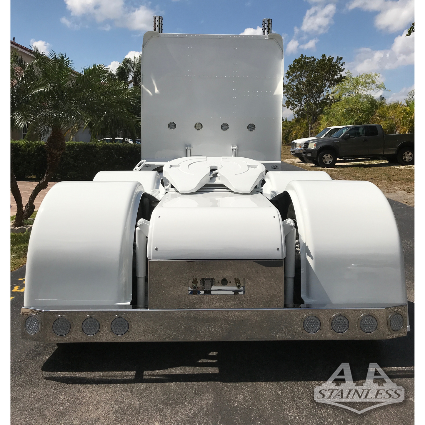 Paragolpes trasero universal tipo T de 19" con 8 orificios para luces LED y caja de línea de aire