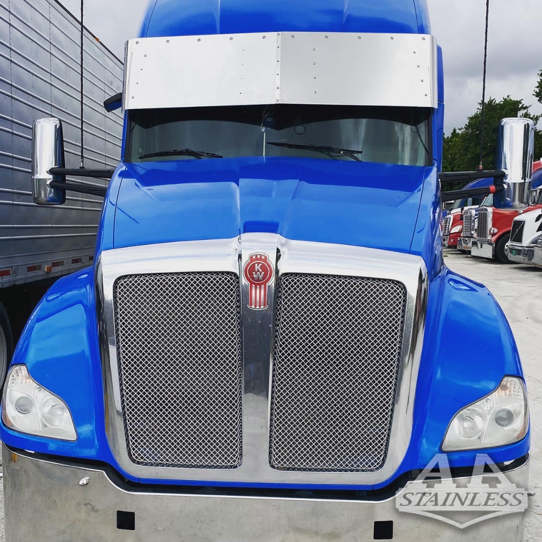 Visera recta de 21" x 20" para Kenworth T680 con 10 LED de 3/4"