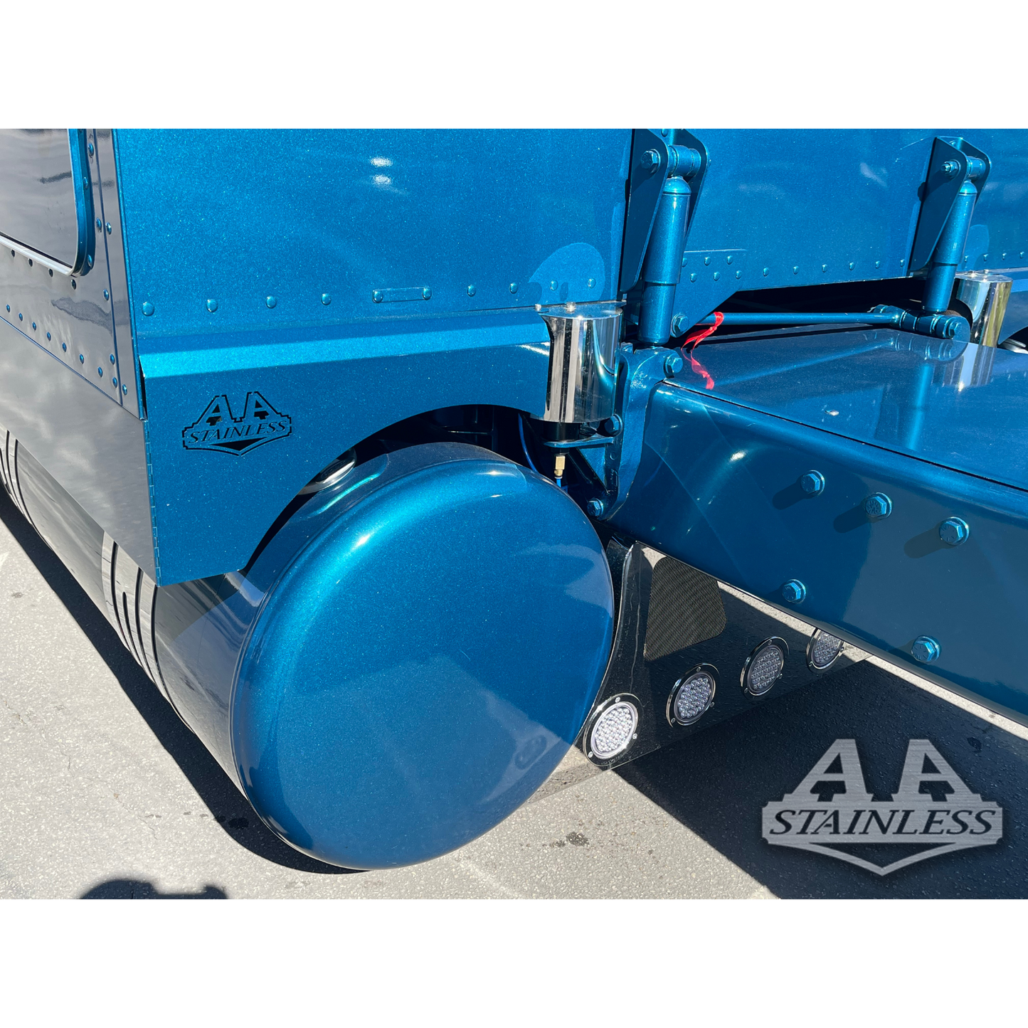 Cubiertas de acero inoxidable para bolsas de aire Peterbilt, aptas para camarotes de 63 y 70 pulgadas