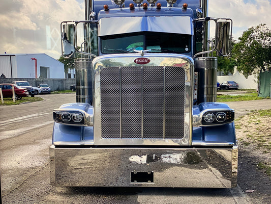Visera de caída con diseño de pajarita lisa de 13.5" a 10" para Peterbilt serie 300