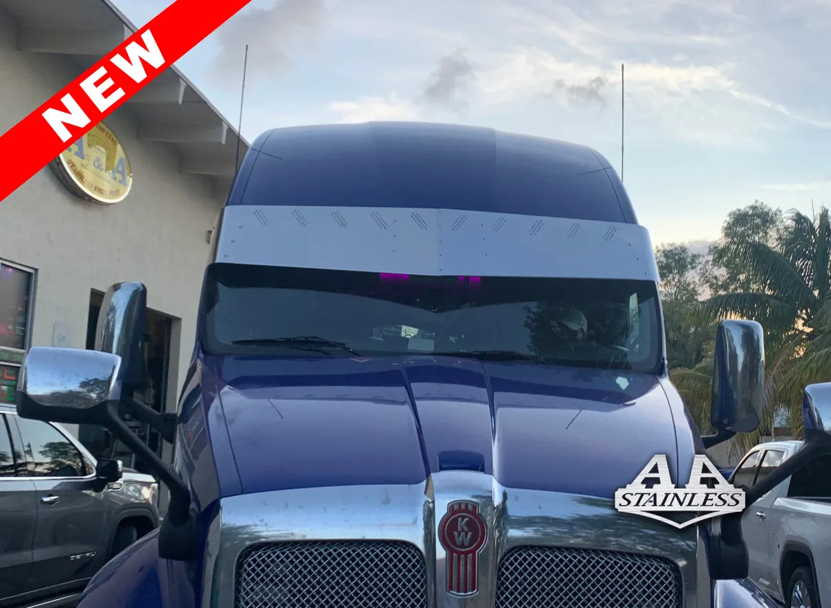 Visera en V Kenworth T700 con 10 luces LED ocultas de 3/4" (3 líneas)