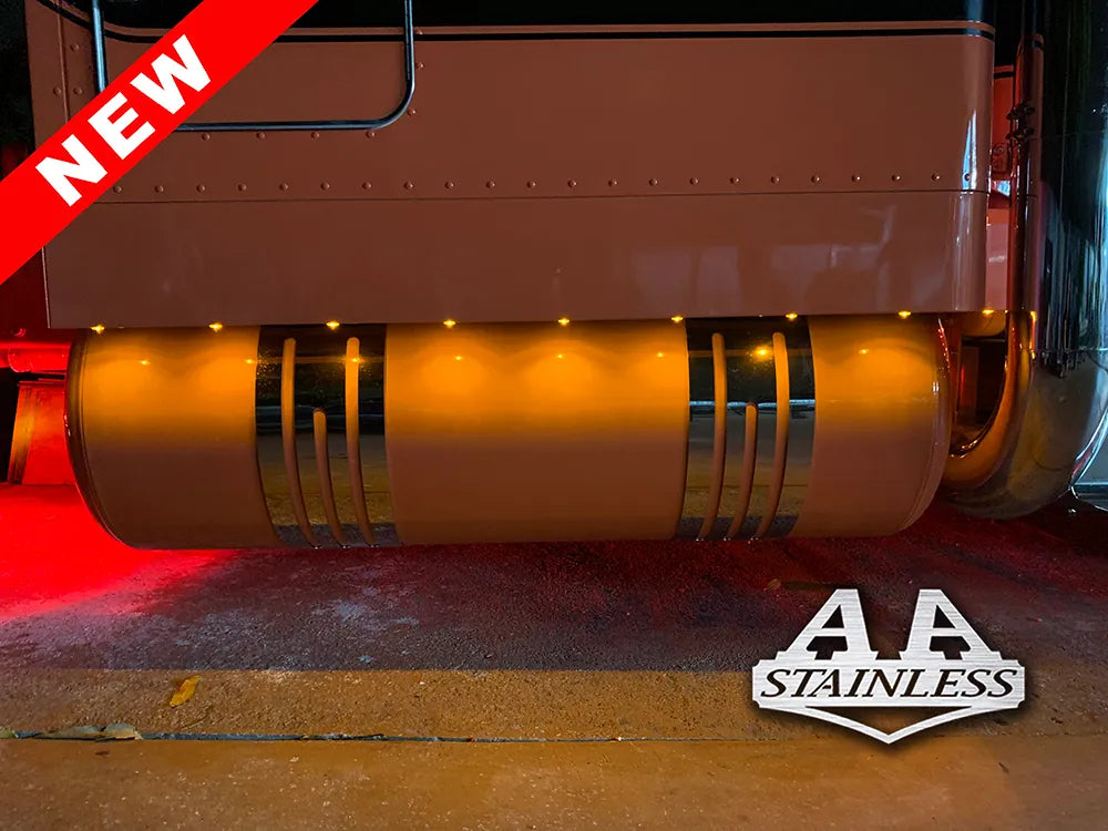 CINTA DE TANQUE DE COMBUSTIBLE PETERBILT RANURADA DE 10" (4 PIEZAS)