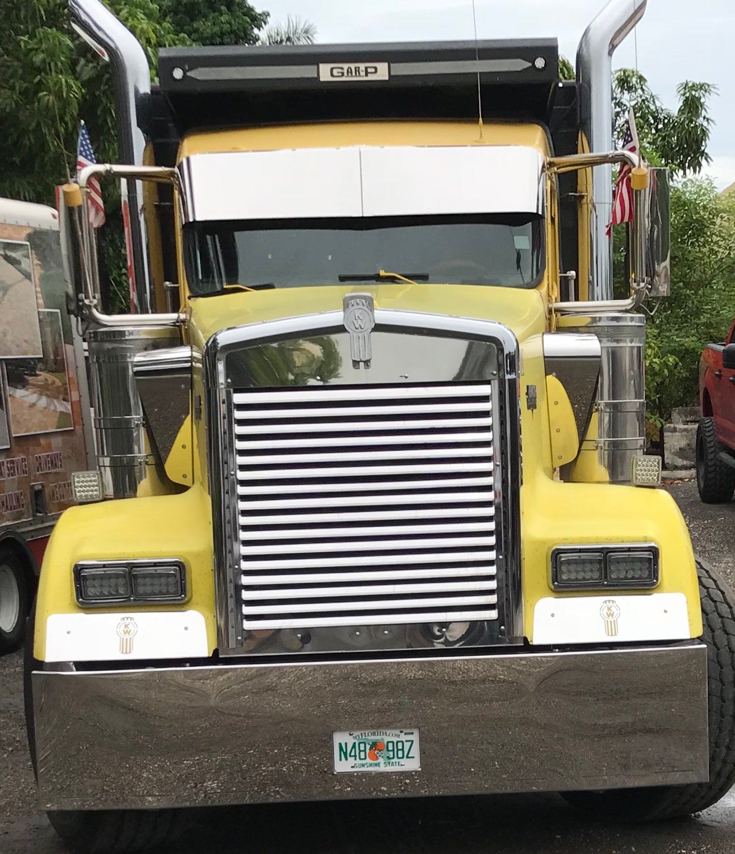 Parrilla de acero inoxidable con persianas para Kenworth W900L (1997 y posteriores)