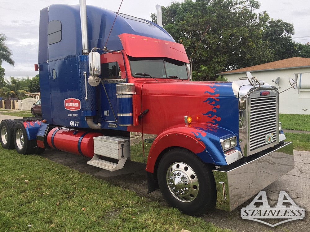Visera de proa de una pieza para Freightliner Classic, pegada al parabrisas, para pintar, con 6 LED ocultos (en 1 línea)