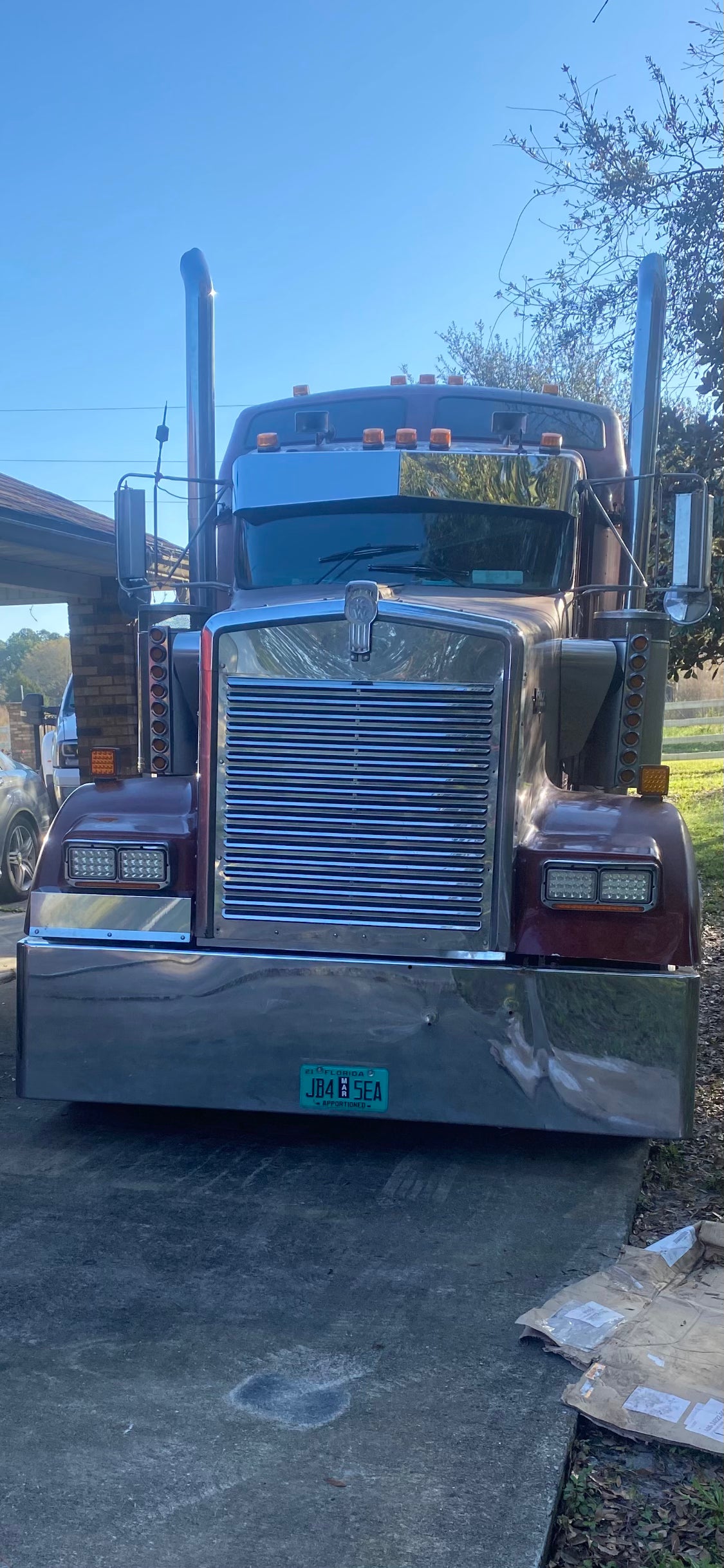 Parrilla de acero inoxidable con persianas para Kenworth W900L (1997 y posteriores)