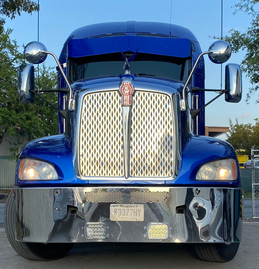 Parrilla pequeña de acero inoxidable Kenworth T660 Diamond con malla