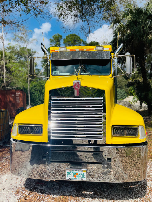 Parrilla Kenworth T600 de acero inoxidable con rejillas (1994 y modelos anteriores)