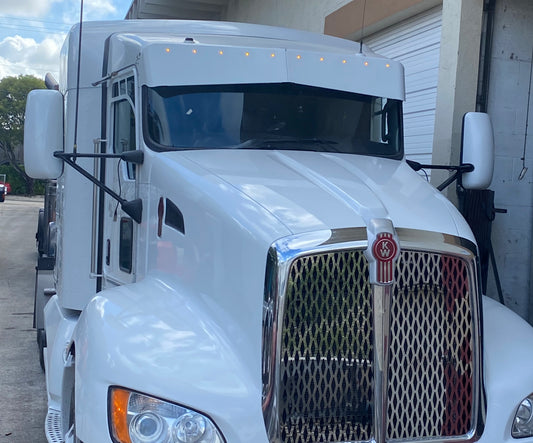 Visera Kenworth de 12" x 9" en forma de pajarita para pintar con LEDs de 10 3/4"
