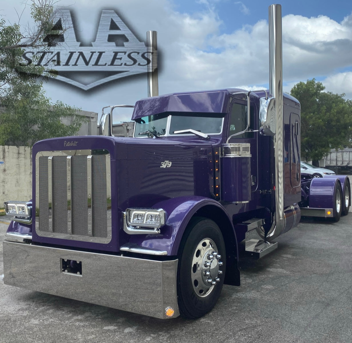 Visera Lisa para Pintar (Laterales Extendidos) de la Serie 300 Bowtie para Peterbilt