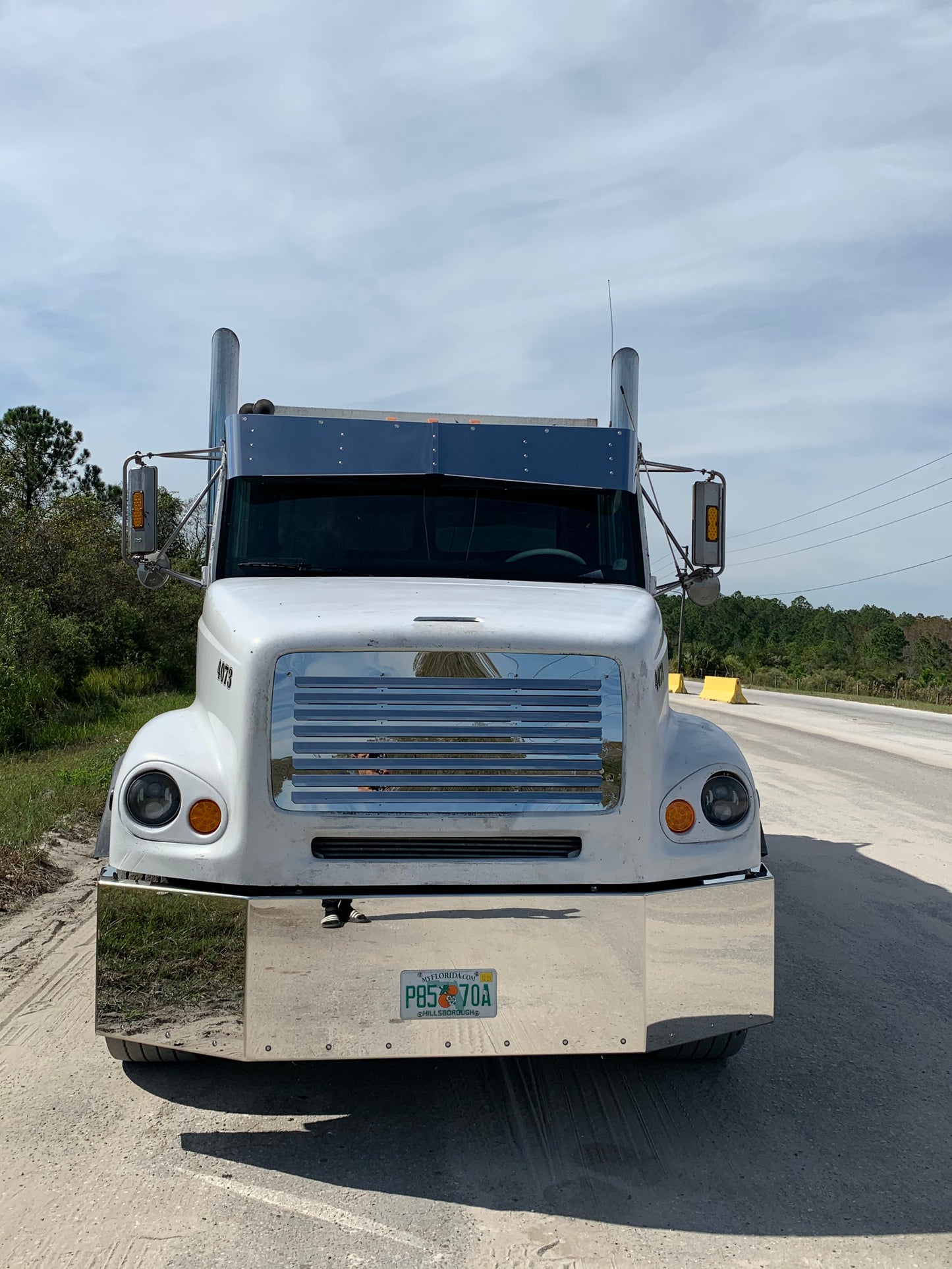 Parrilla de acero inoxidable con rejillas Freightliner FL 112