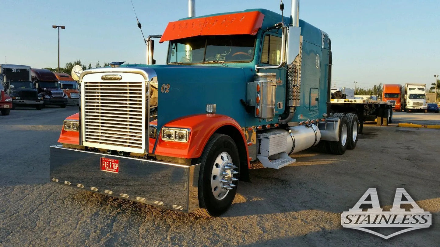 Visera "Bowtie" de techo medio para Freightliner Classic, para pintar, con 10 luces LED de 3/4" (3 en ángulo)