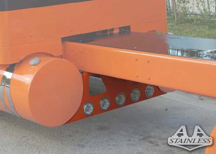 Panel de extensión del depósito de combustible Peterbilt 14G con orificios para luces de 4"