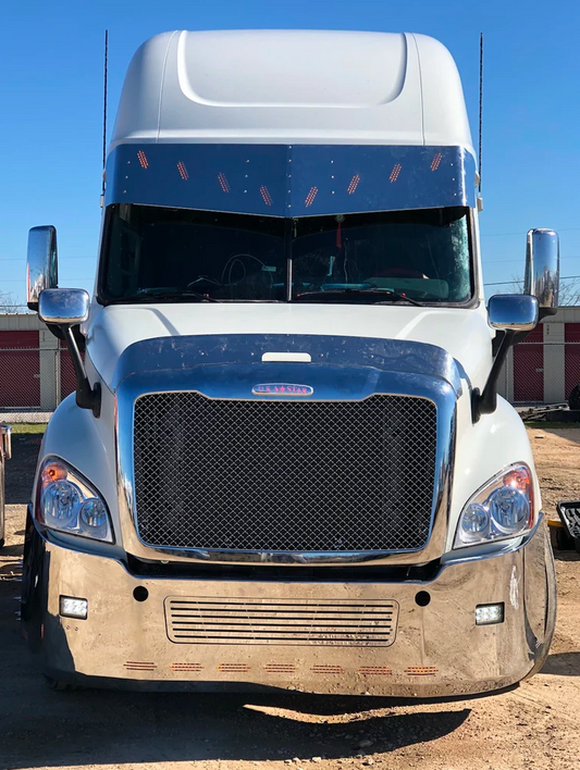 Visera en V Freightliner Cascadia de 19" x 16.5" con 8 LED ocultos
